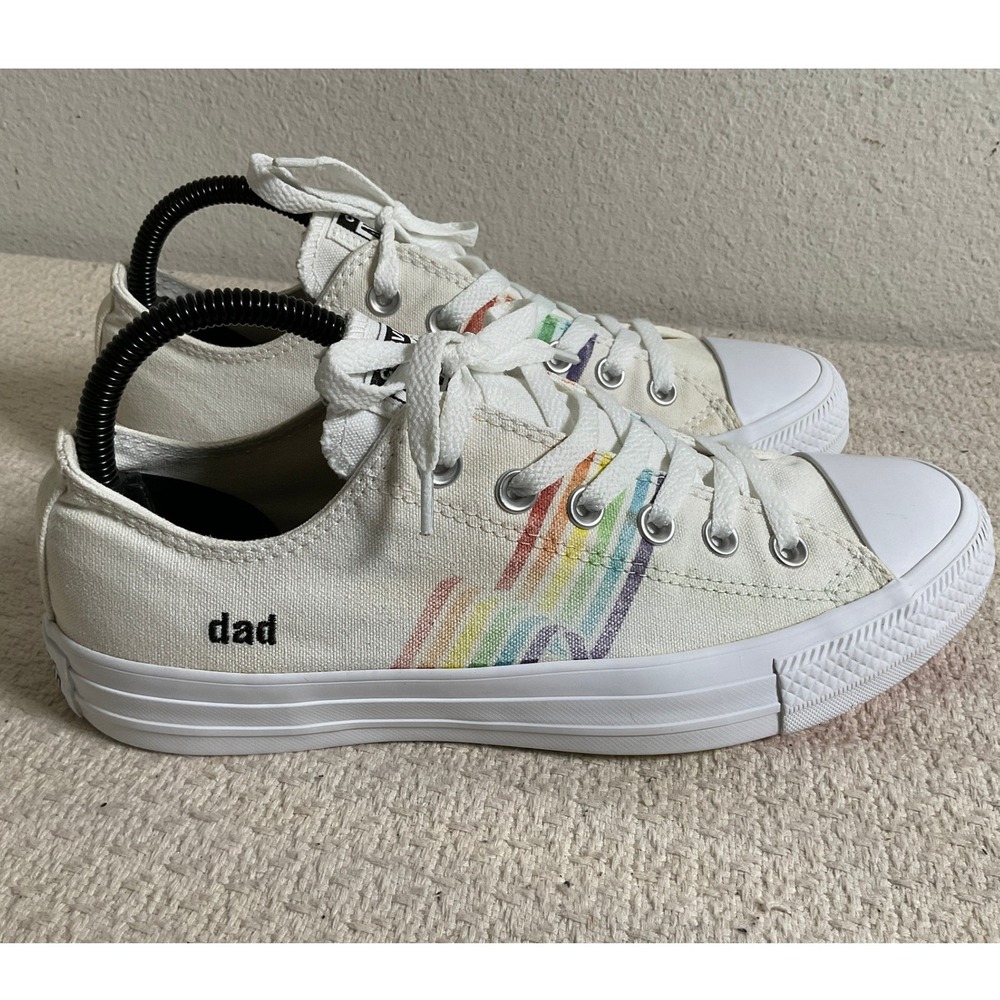 Converse Chuck Taylor All Star Pride Dad Rainbow White Low Top Mens 7 165809C